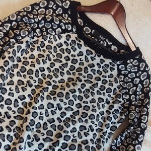 ANA BLACK & WHITE CHEETAH SWEATER